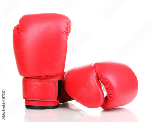 Red boxing gloves isolated on white © Africa Studio