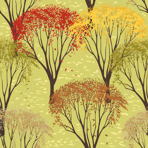Background with trees in autumn season