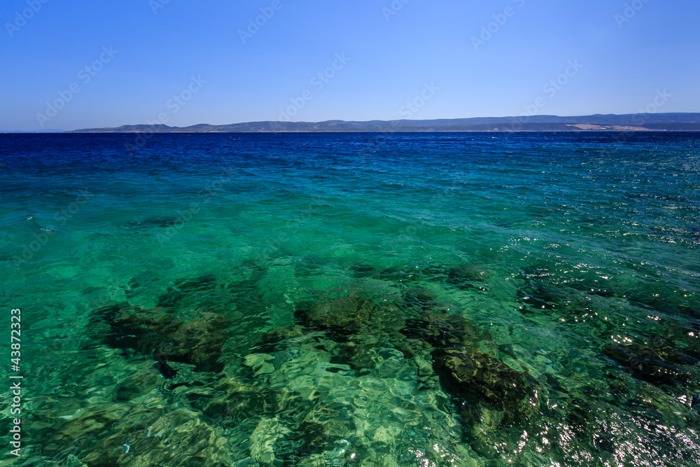 Naklejka premium Wonderful Adriatic Sea with Deep Blue Water near Split, Croatia