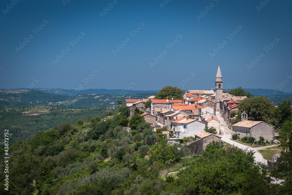 Draguc-small town on a hill in Central Istria,Croatia.