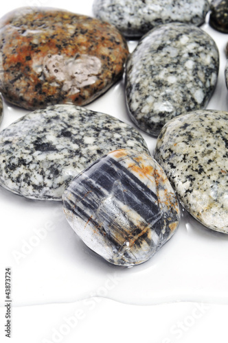 wet mottled stones