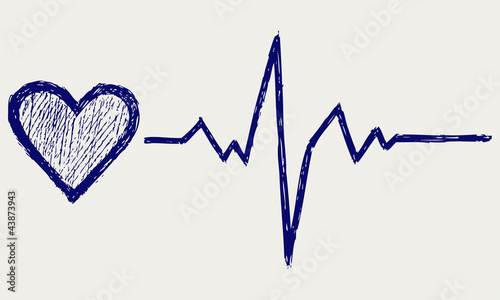 Heart and heartbeat symbol photo