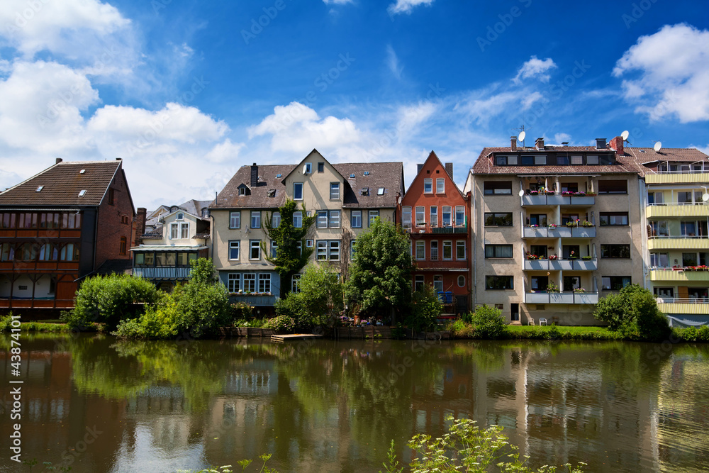 buildings in Marburg reflected in Lahn