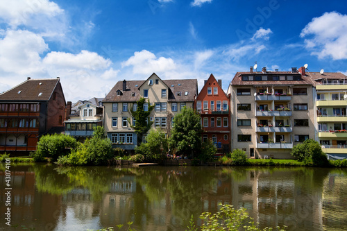 buildings in Marburg reflected in Lahn