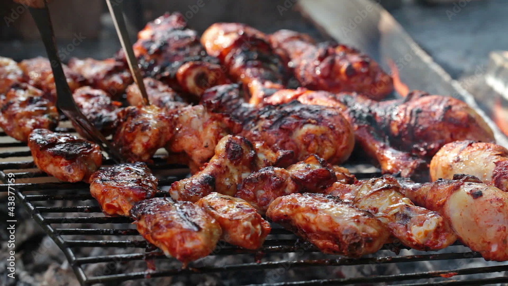 Barbecue Chicken Wings and Legs, closeup. Barbecue Chicken Wings and Legs, closeup.