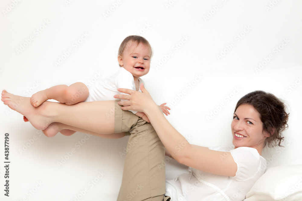 Fototapeta premium Mother playing with baby