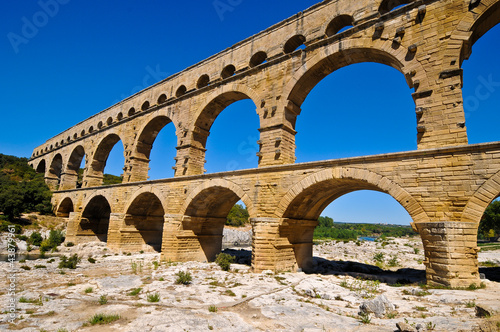 Pont du Gard, bridge of Gard, an ancient Roman aqueduct