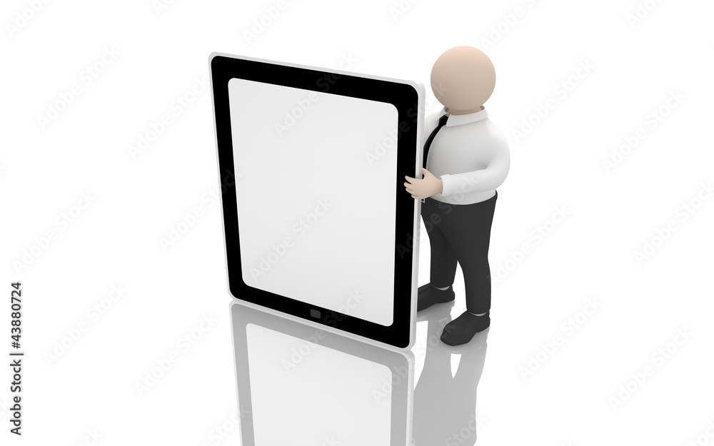 Office scenes (The clerk holding a large tablet PC) Office scenes (The clerk holding a large tablet PC)