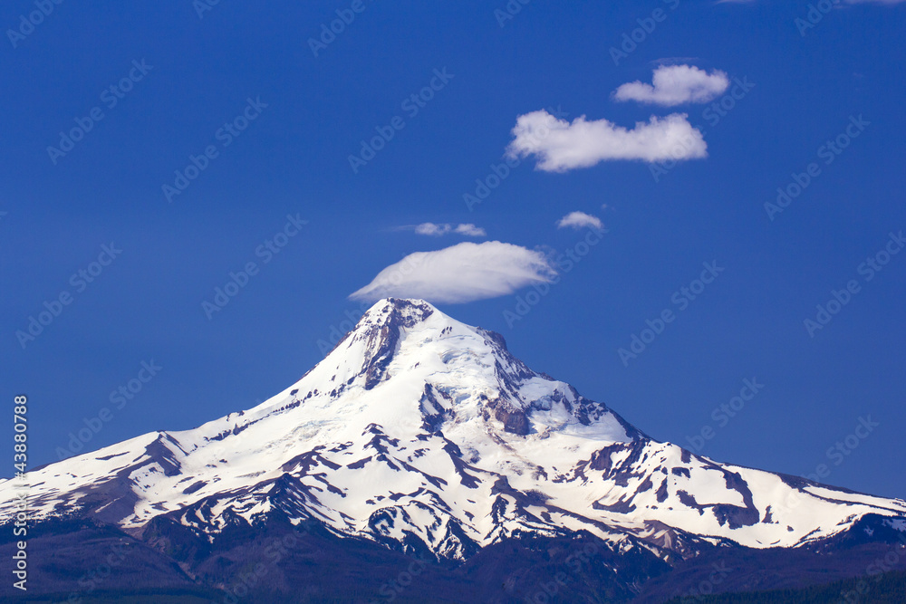 Mount hood with Smoke Stack Clouds