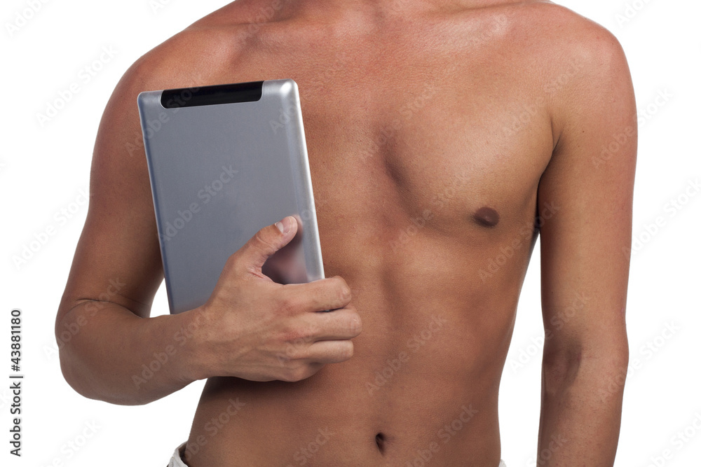 Fototapeta premium Man with tablet pc computer