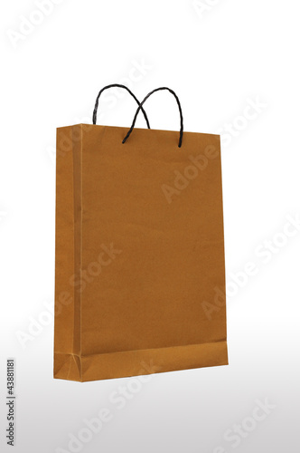 Paper bag shopping white background