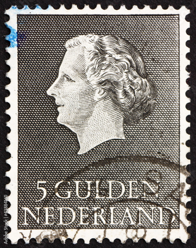 Postage stamp Netherlands 1955 Queen Juliana photo