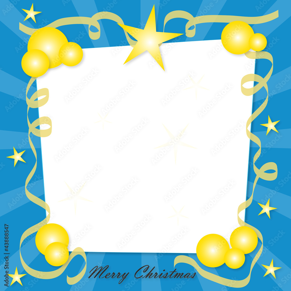christmas card blue - obrazy, fototapety, plakaty 