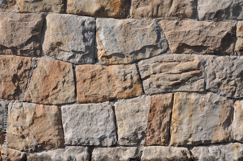 Split block sandstone on the wall