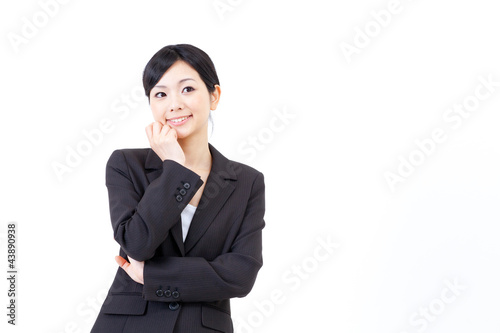 asian businesswoman thinking