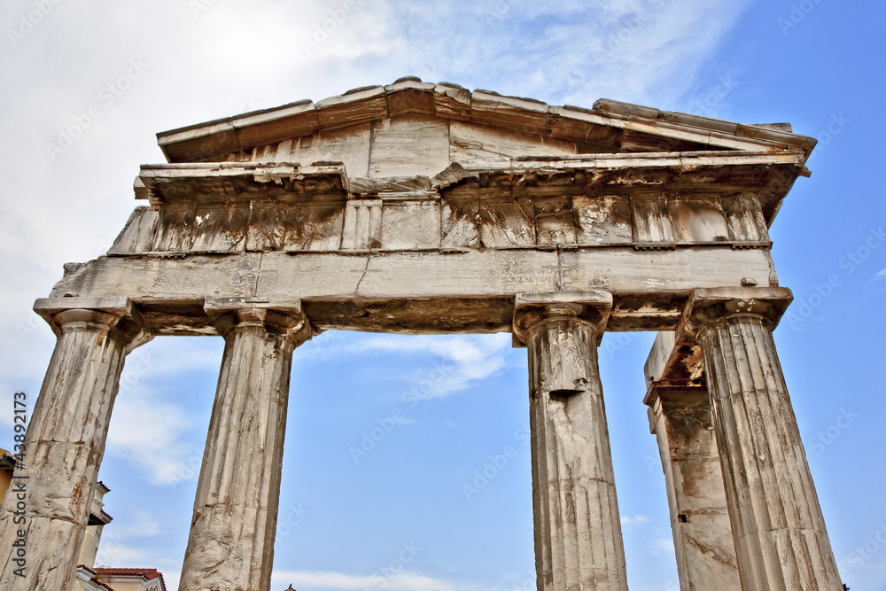 grèce; Athènes : colonnes antiques
