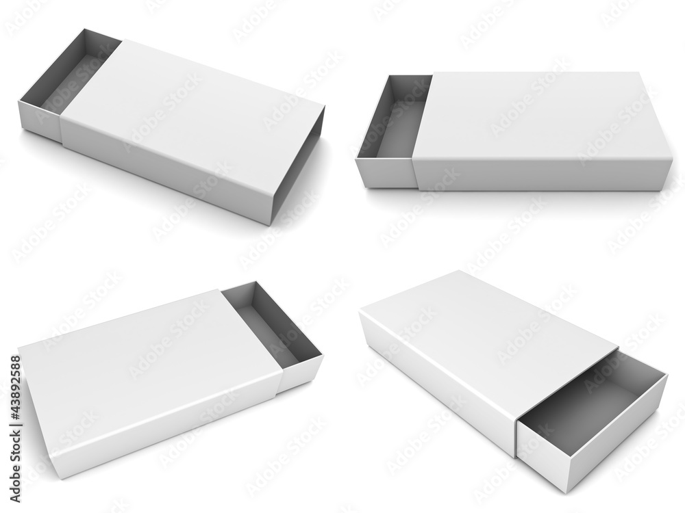Collection of blank slide boxes on white background Collection of blank slide boxes on white background