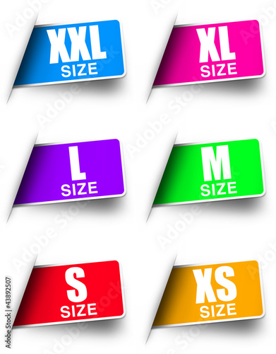 XXl, XL, L, M, S, XS Button, Icon