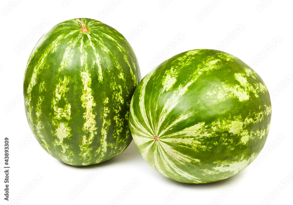 two watermelons