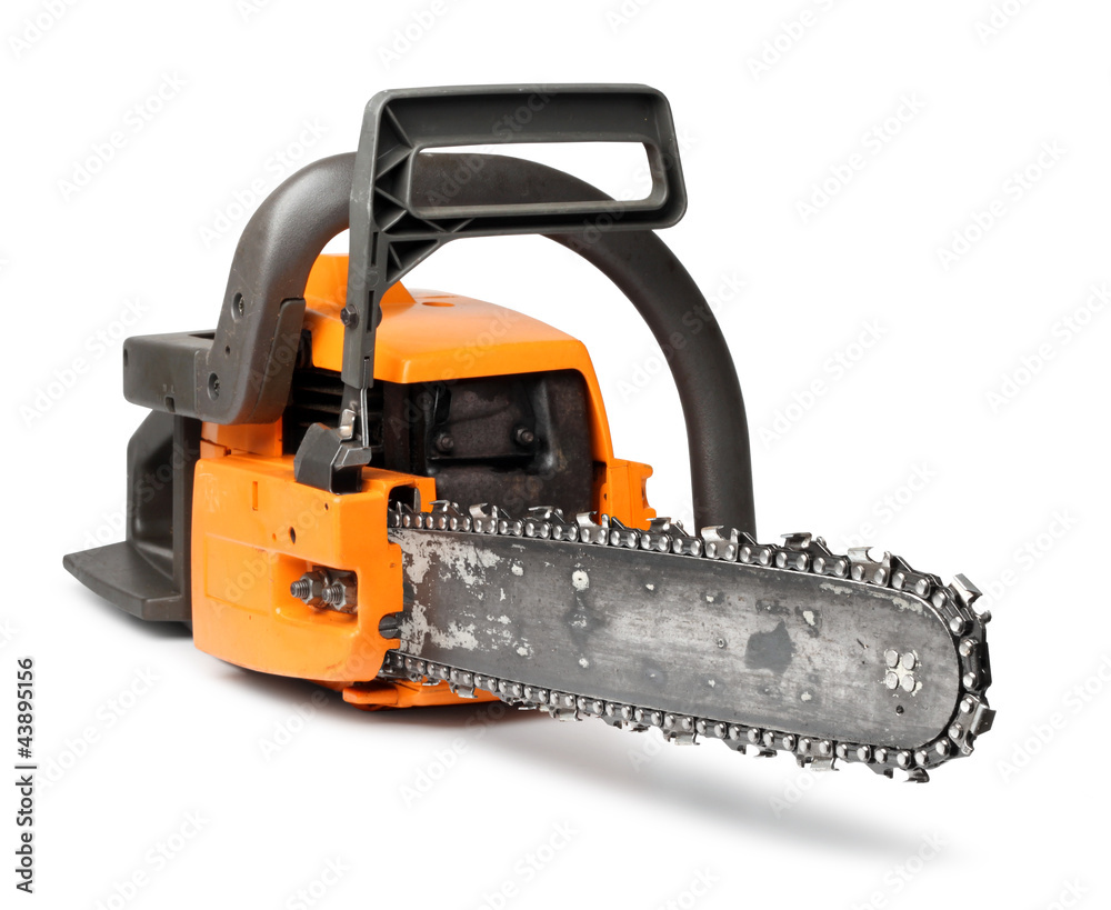 Big chain saw front view