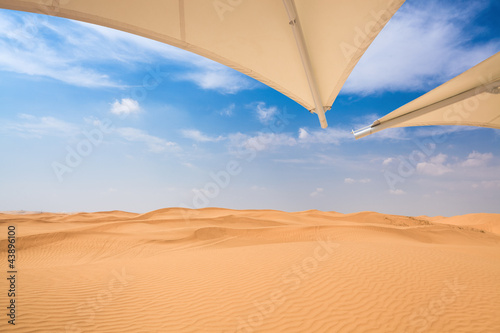 desert with sunshade