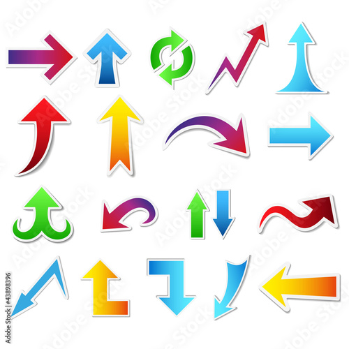 big arrow sticker set, multiple colours
