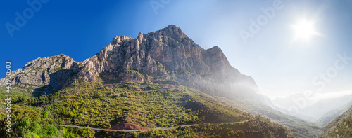 Fototapeta Naklejka Na Ścianę i Meble -  sunrise on the mountain Montserrat. Spain