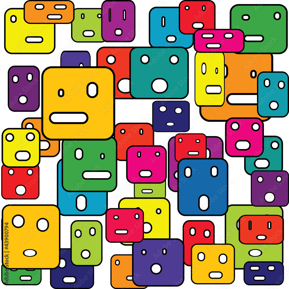 Abstract squares with facial expressions Abstract squares with facial expressions