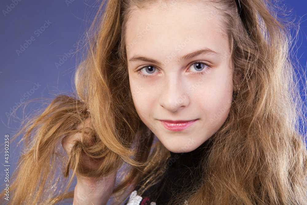 Portrait of a beautiful girl in studio Portrait of a beautiful girl in studio
