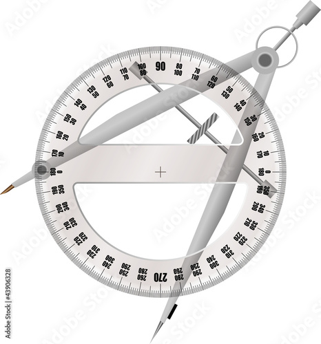 protractor and compass
