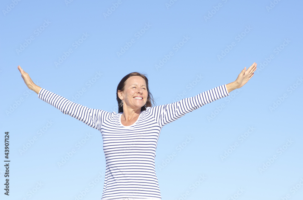 Portrait friendly relaxed positive woman Portrait friendly relaxed positive woman