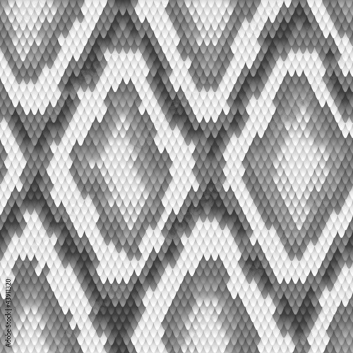 Seamless python snake skin pattern. Vector illustration.