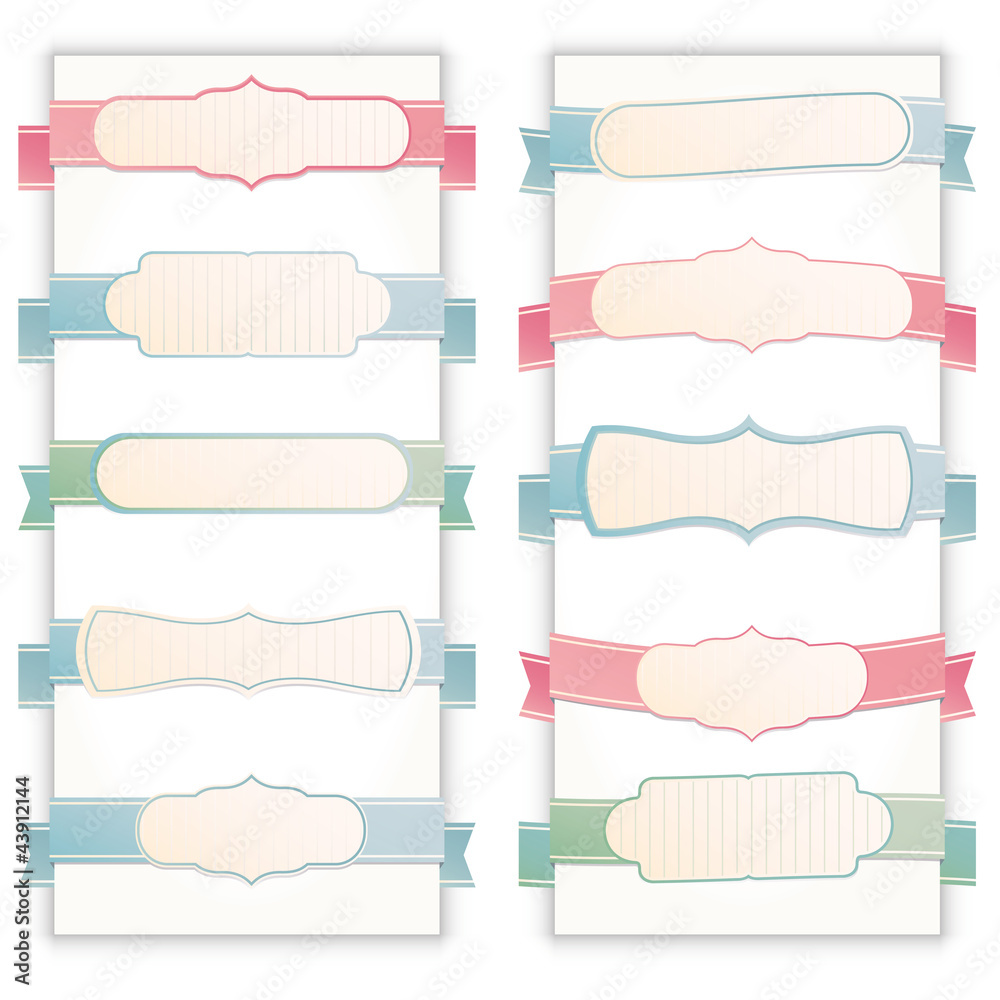 Set of retro ribbons and labels. Vector illustration.