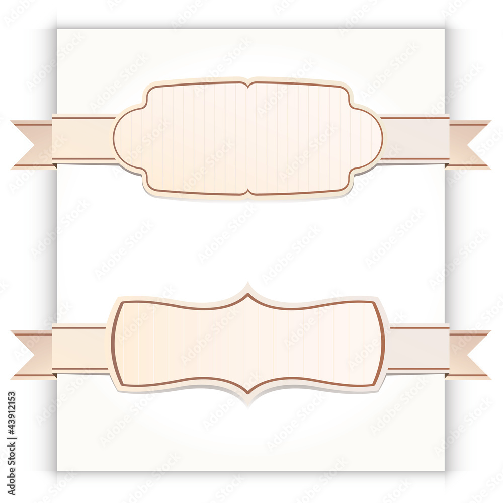 Set of retro ribbons and labels. Vector illustration.