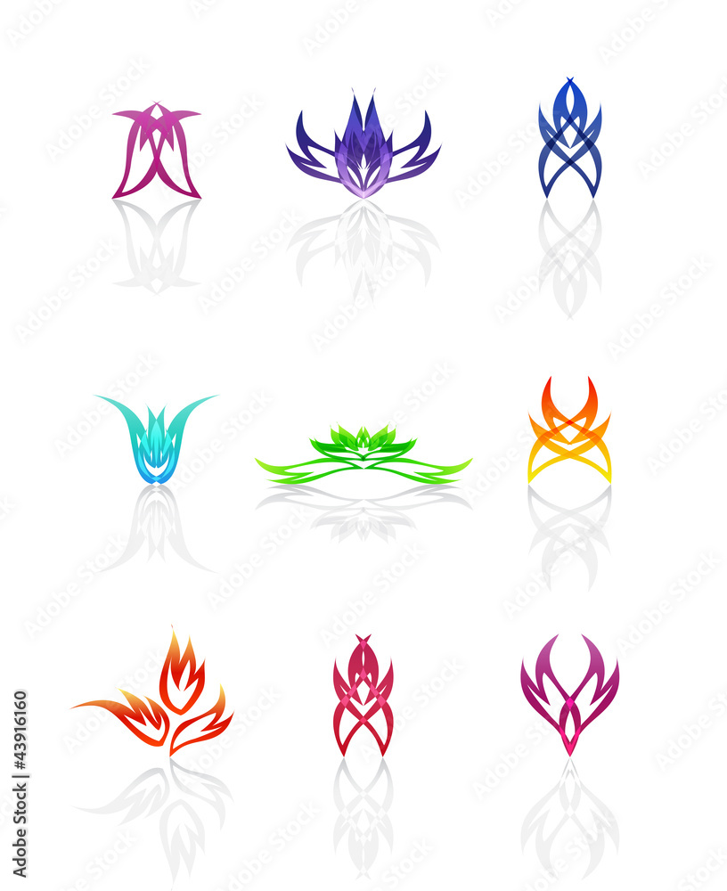 Set of different abstract symbols for design, such a logo Set of different abstract symbols for design, such a logo