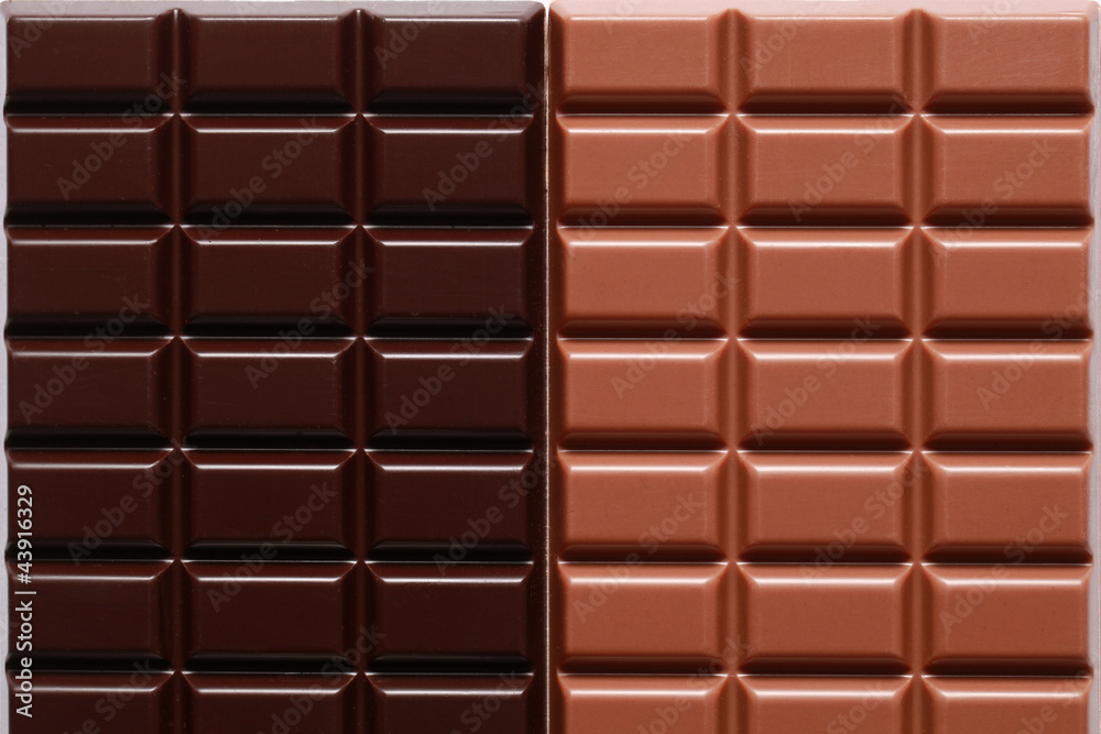 Milchschokolade und Zartbitterschokolade Milchschokolade und Zartbitterschokolade