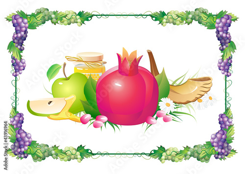 rosh hashana traditional holiday still life