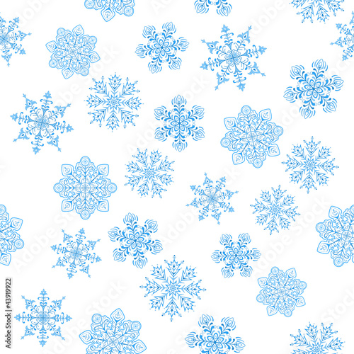 Snowflakes figured, seamless