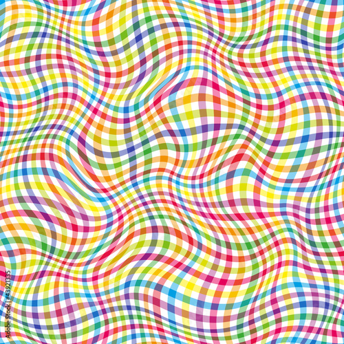Seamless color plaid wave background. Vector illustration
