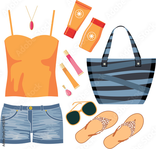 Fashionset of summer clothes