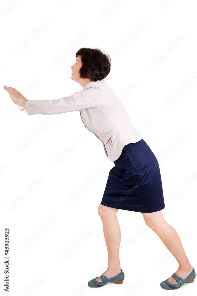 woman pushing woman pushing