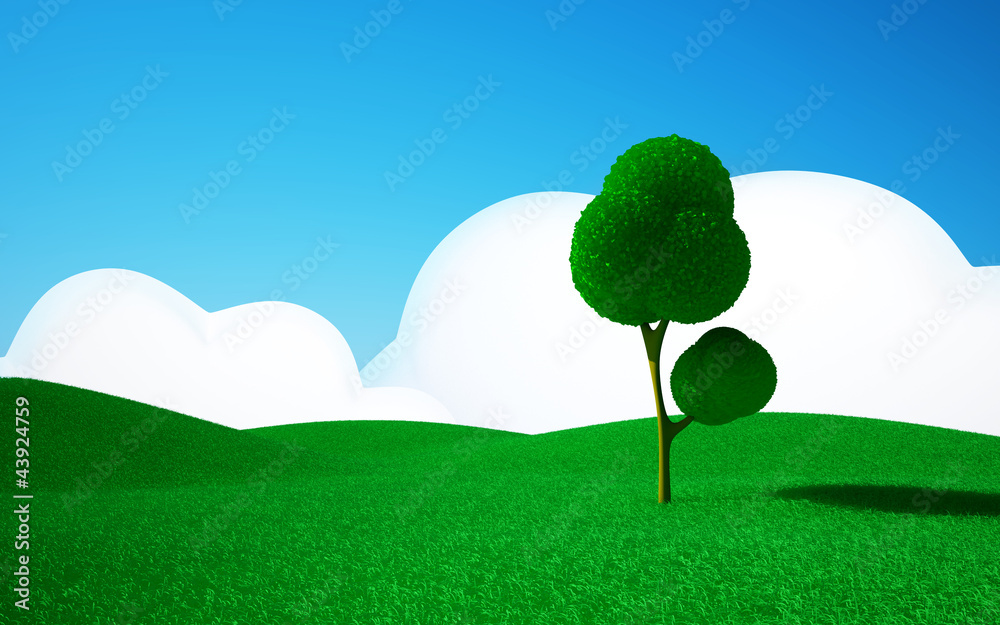 tree on a green field tree on a green field