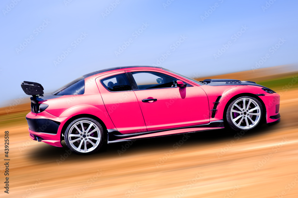 Pink sports car