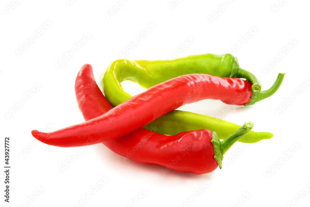 Burning red and green peppers. Burning red and green peppers.