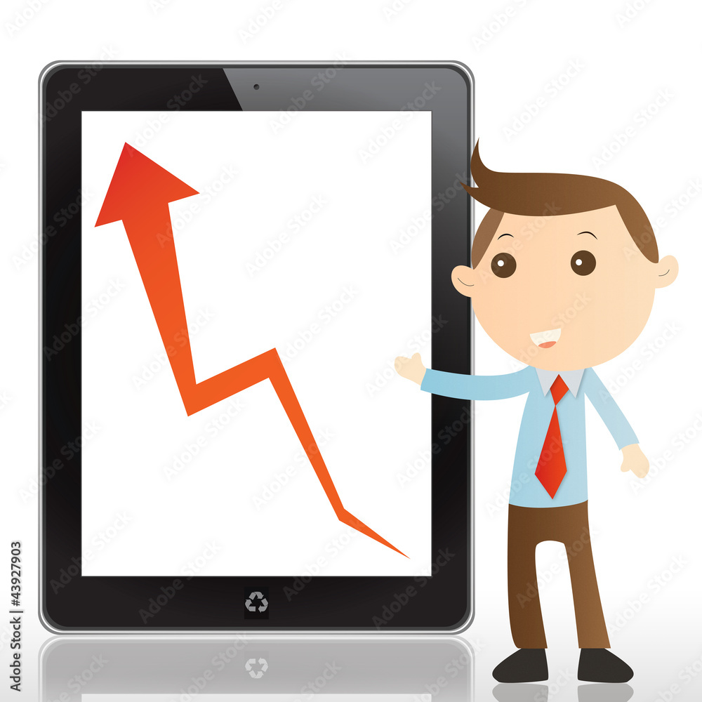 Businessman with tablet on white background Businessman with tablet on white background