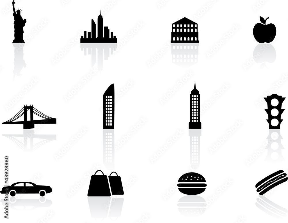 New York symbols Stock Vector | Adobe Stock