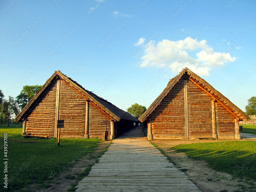 old settlement, part of the archaeological museum in Poland Bisk old settlement, part of the archaeological museum in Poland Bisk