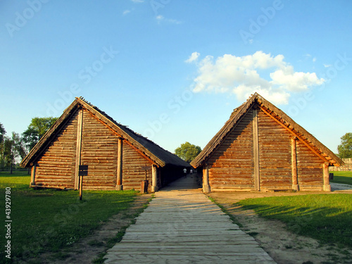 old settlement, part of the archaeological museum in Poland Bisk