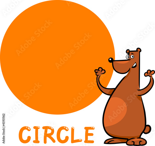 circle shape with cartoon bear
