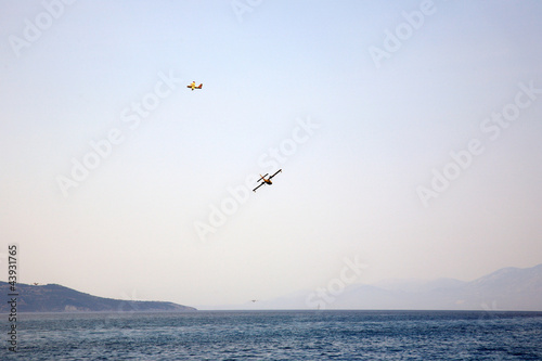 ZAKYNTHOS, GREECE- AUG 1: Canadair CL-415 or Bombardier 415 appr